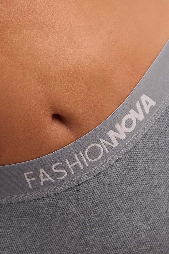 FN Mood Cotton Ribbed Hipster Panty - Charcoal