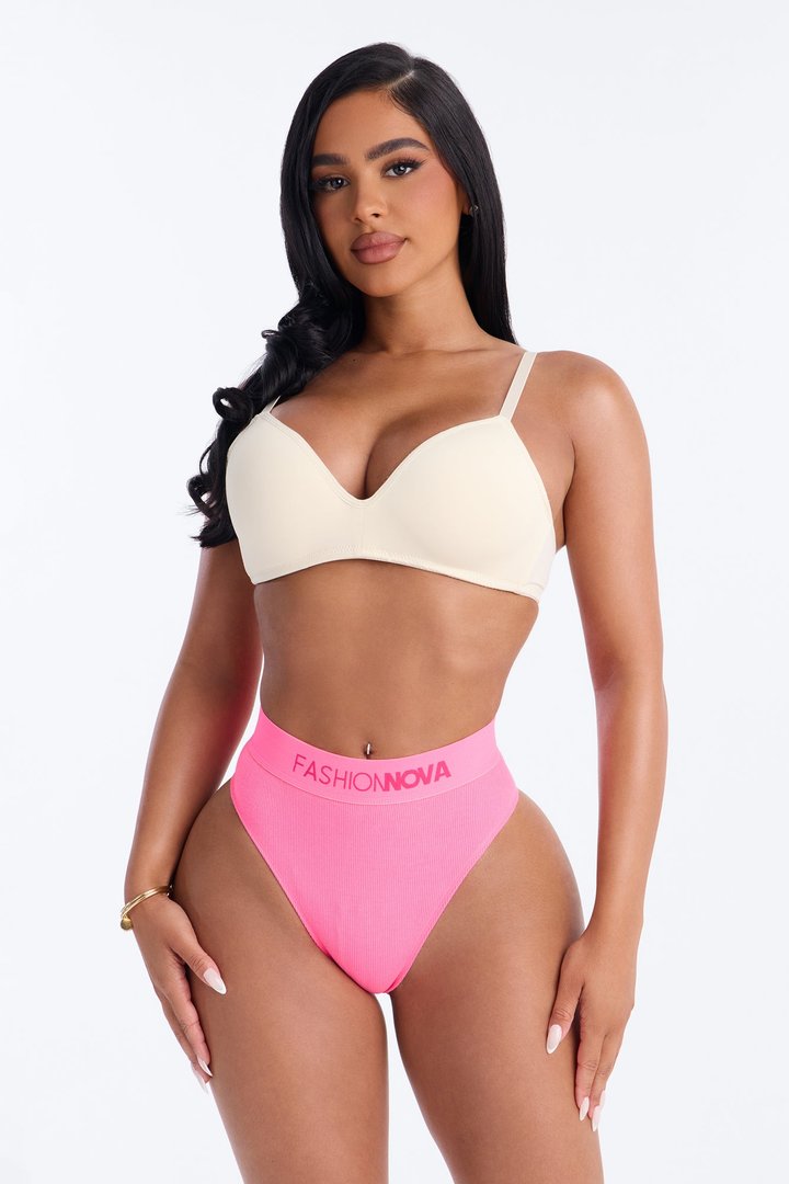 FN Mood Cotton Ribbed Hipster Panty - Hot Pink