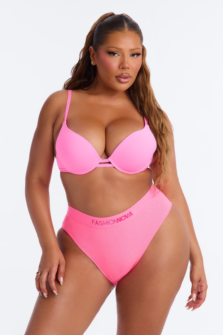 FN Mood Cotton Ribbed Hipster Panty - Hot Pink