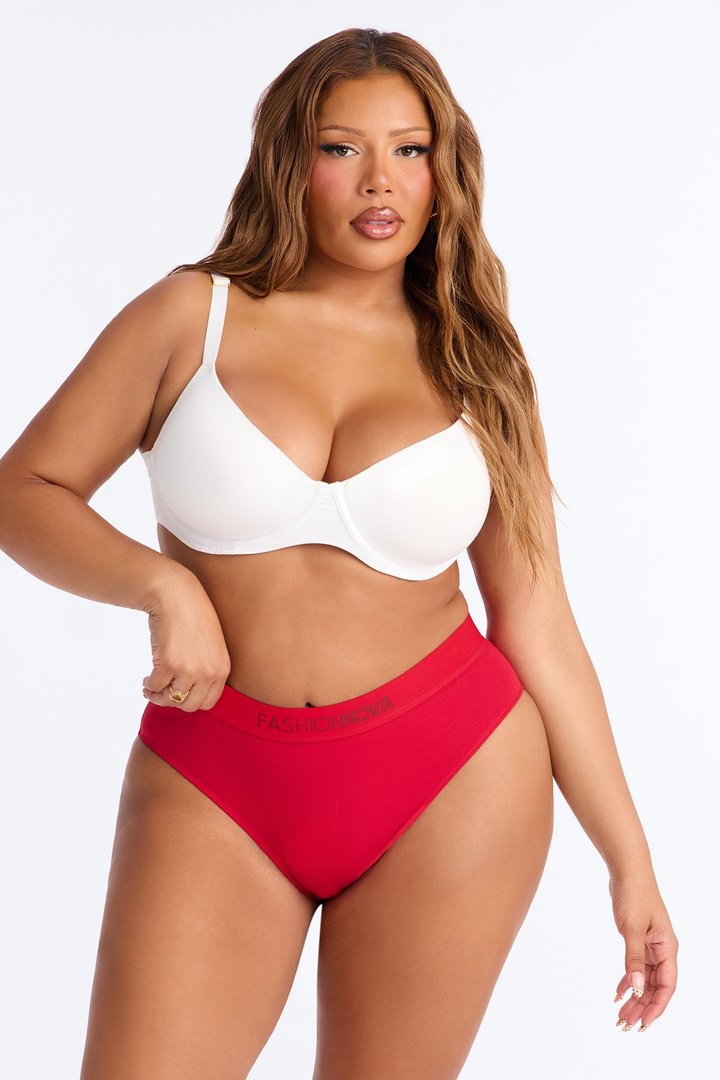 FN Mood Cotton Ribbed Hipster Panty - Red