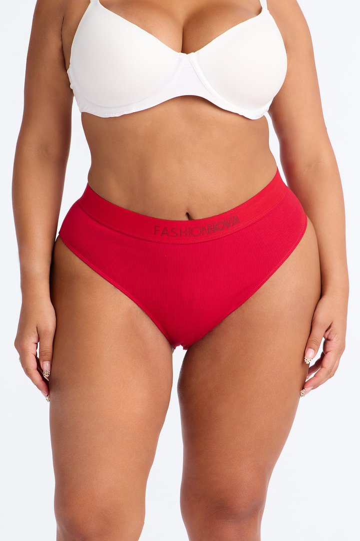 FN Mood Cotton Ribbed Hipster Panty - Red