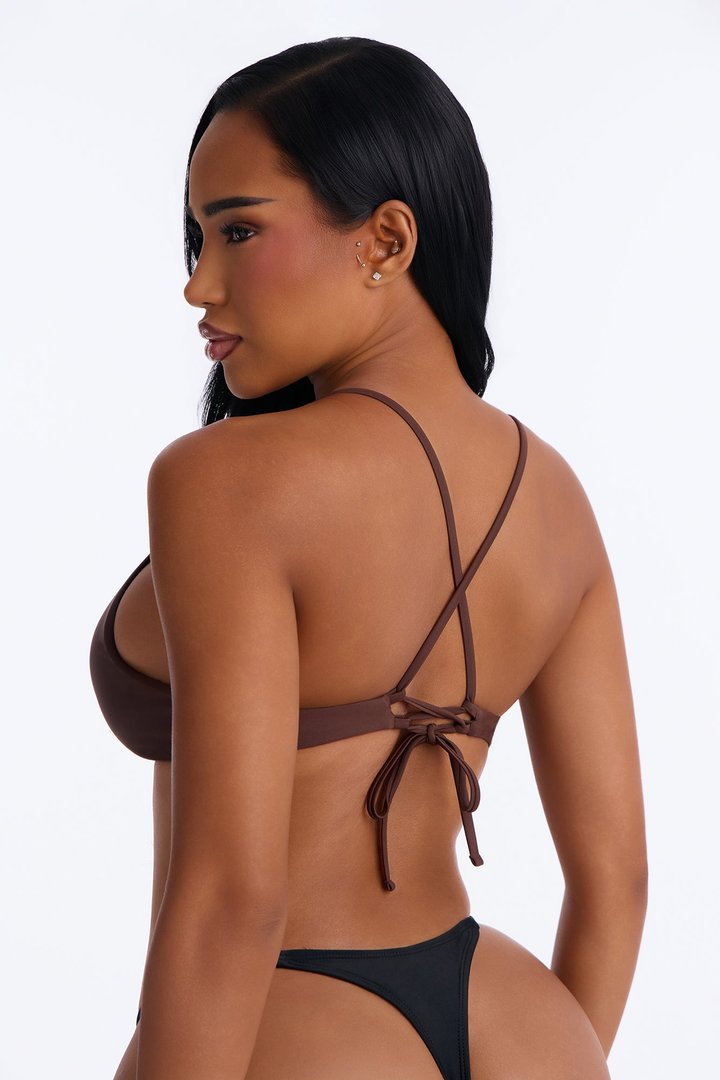 Maui Mix And Match Scoop Bralette Bikini Top - Chocolate