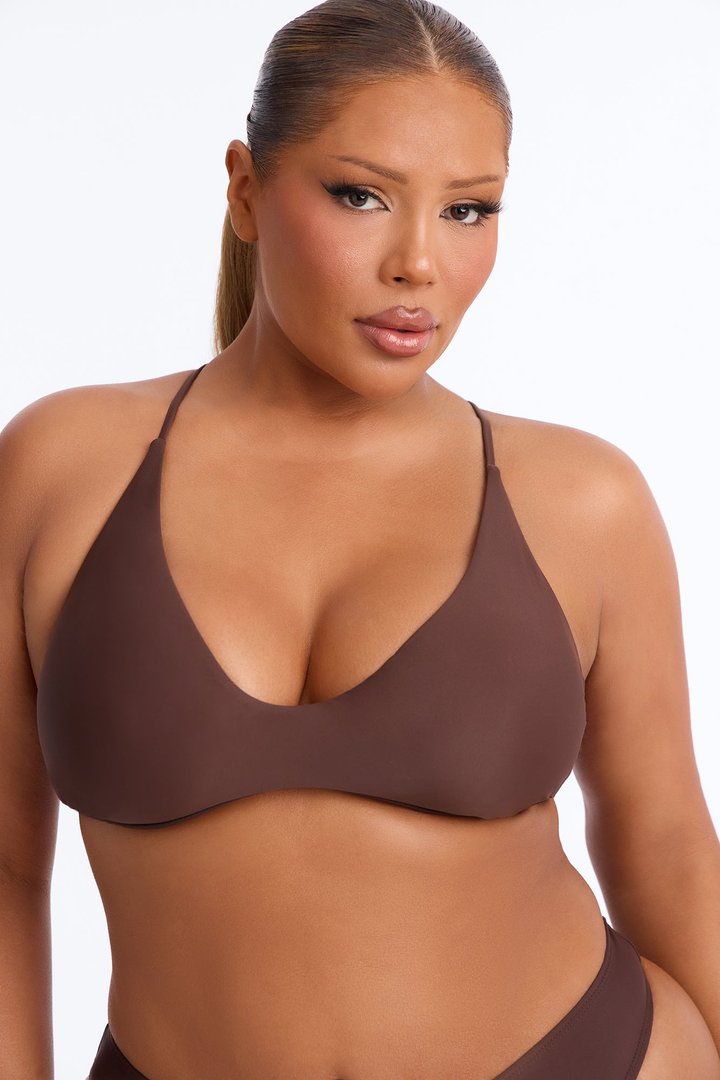 Maui Mix And Match Scoop Bralette Bikini Top - Chocolate