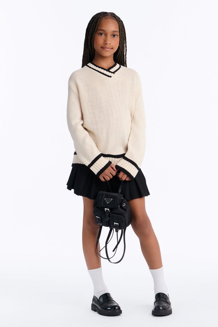 Mini Fall Semester Sweater - Ivory/combo