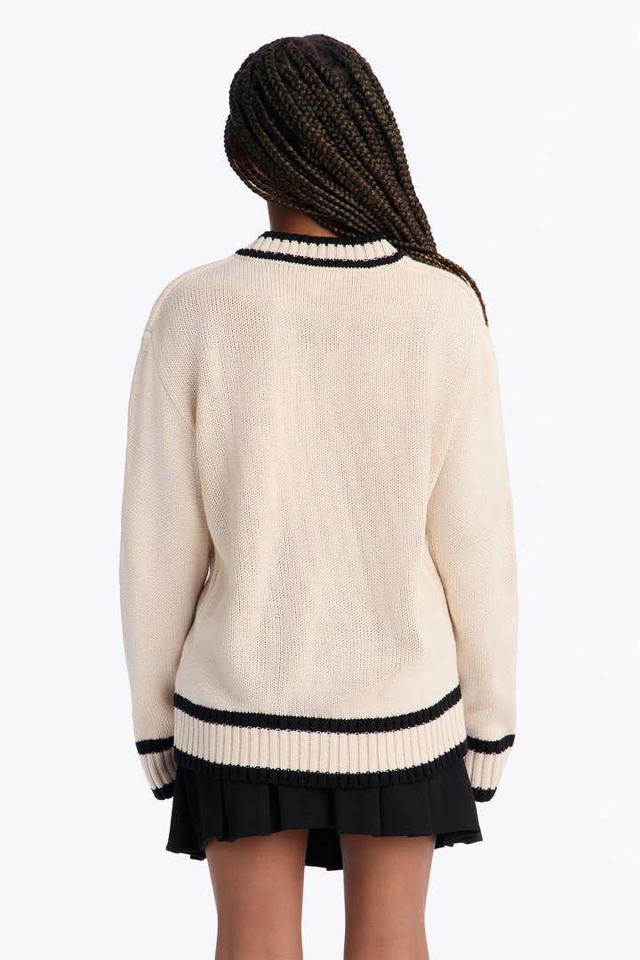 Mini Fall Semester Sweater - Ivory/combo