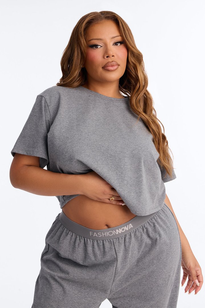 FN Mood Cotton PJ Pant Set - Charcoal