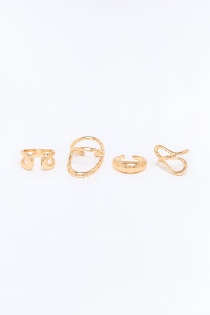 Just Like That 4 Piece Ring Set - Gold
