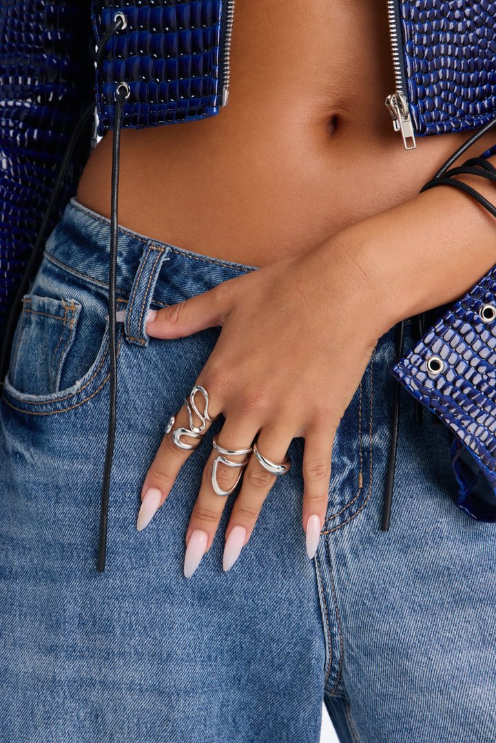 Just Like That 4 Piece Ring Set - Silver