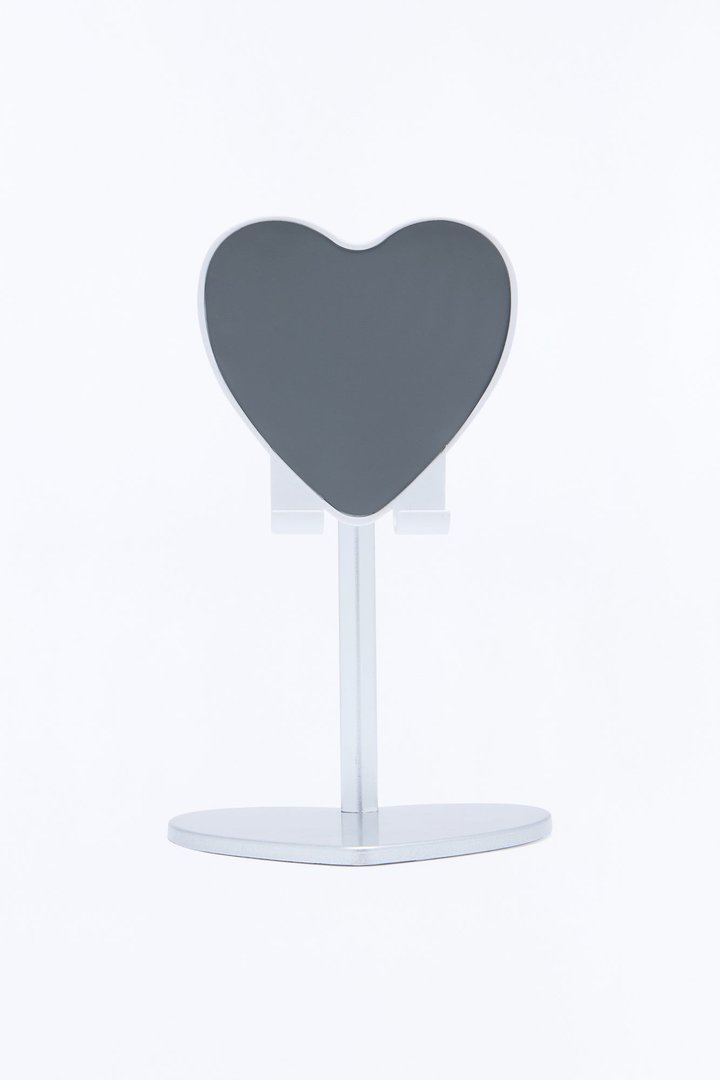 Heart Shape Phone Stand - Silver