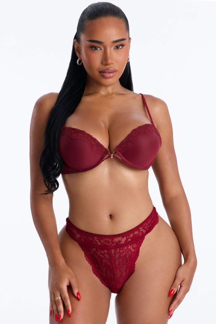 Nova Lace Thong Panty - DarkRed