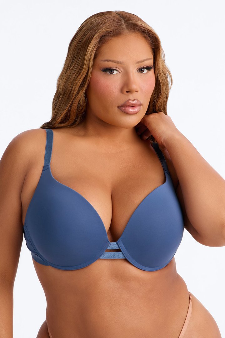 Nova Microfiber Extreme Push Up Bra - Slate Blue