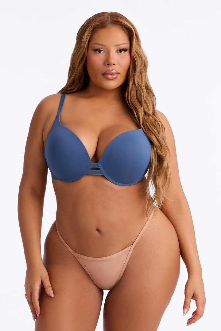 Nova Microfiber Extreme Push Up Bra - Slate Blue