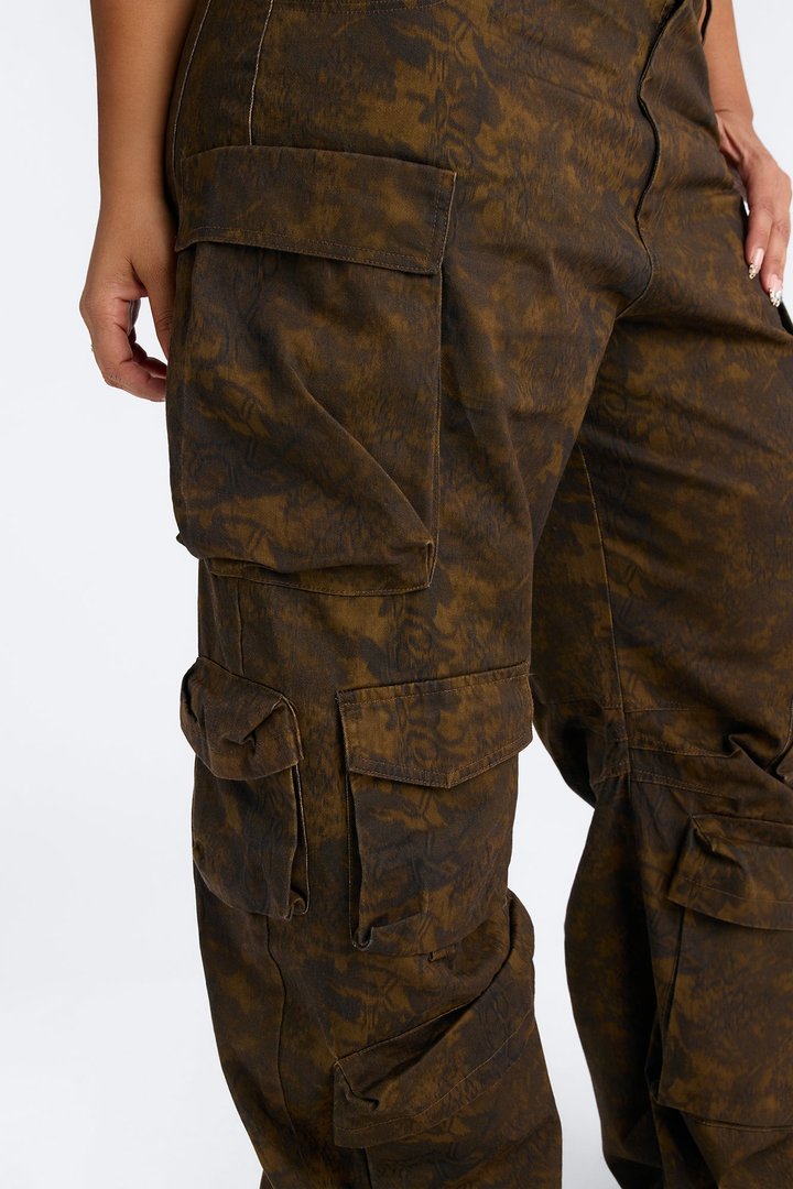 Reservoir Animal Print Utility Pant - Brown/combo