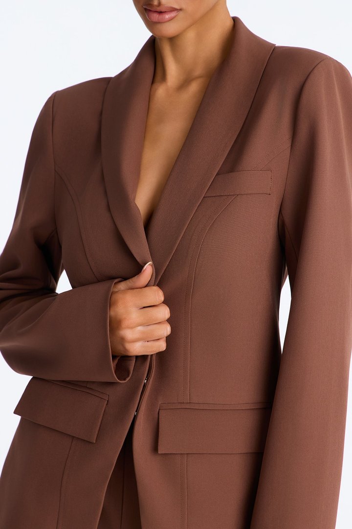 About Her Business Hourglass Blazer - Coco