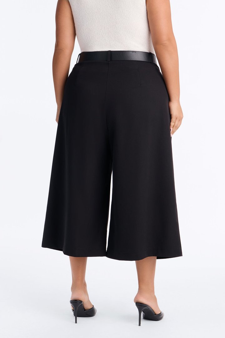 Misty High Rise Belted Culotte Trouser Pant - Black