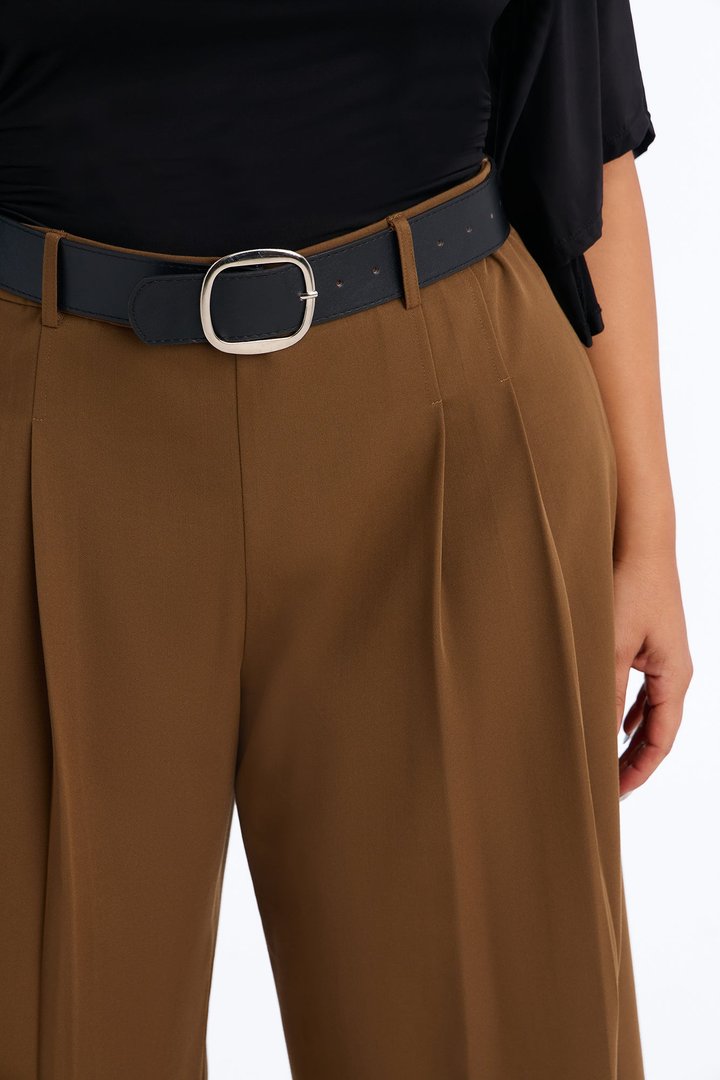 Misty High Rise Belted Culotte Trouser Pant - Caffe