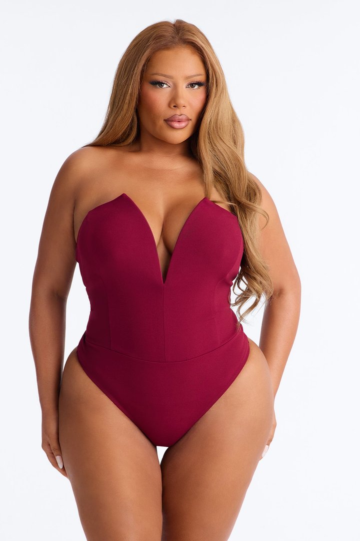 French Kiss Bodysuit - Burgundy