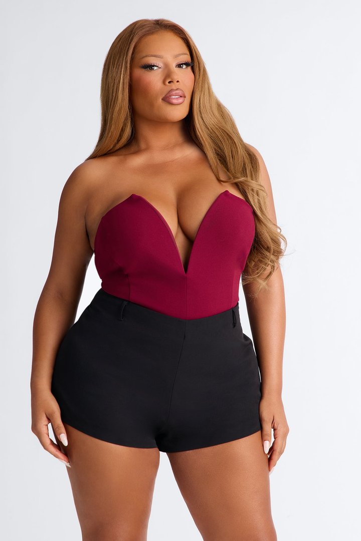 French Kiss Bodysuit - Burgundy