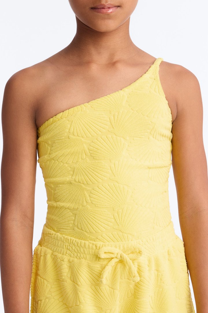 Mini Danielle Terry Cloth 3 Piece Short Set - Yellow