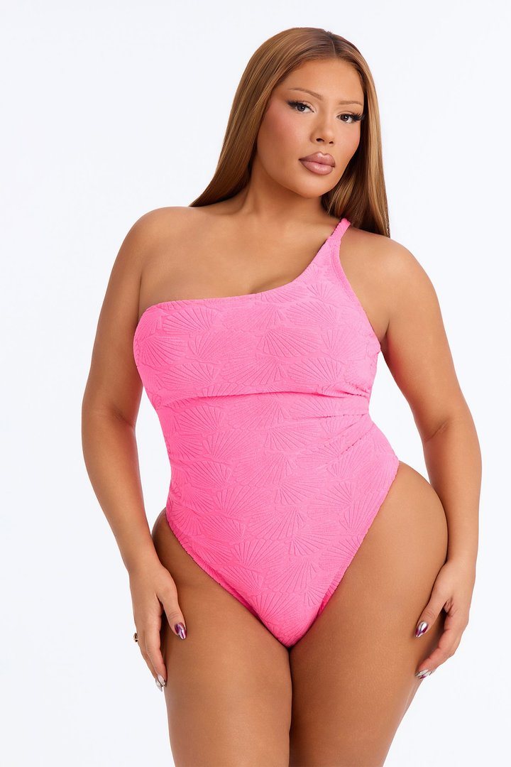 Danielle Terry Cloth 3 Piece Swim Short Set - Hot Pink
