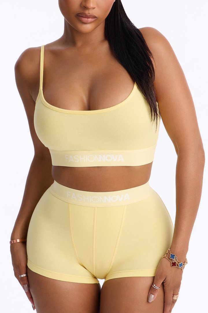 FN Mood Cami And Boxer Set - Butter Yellow