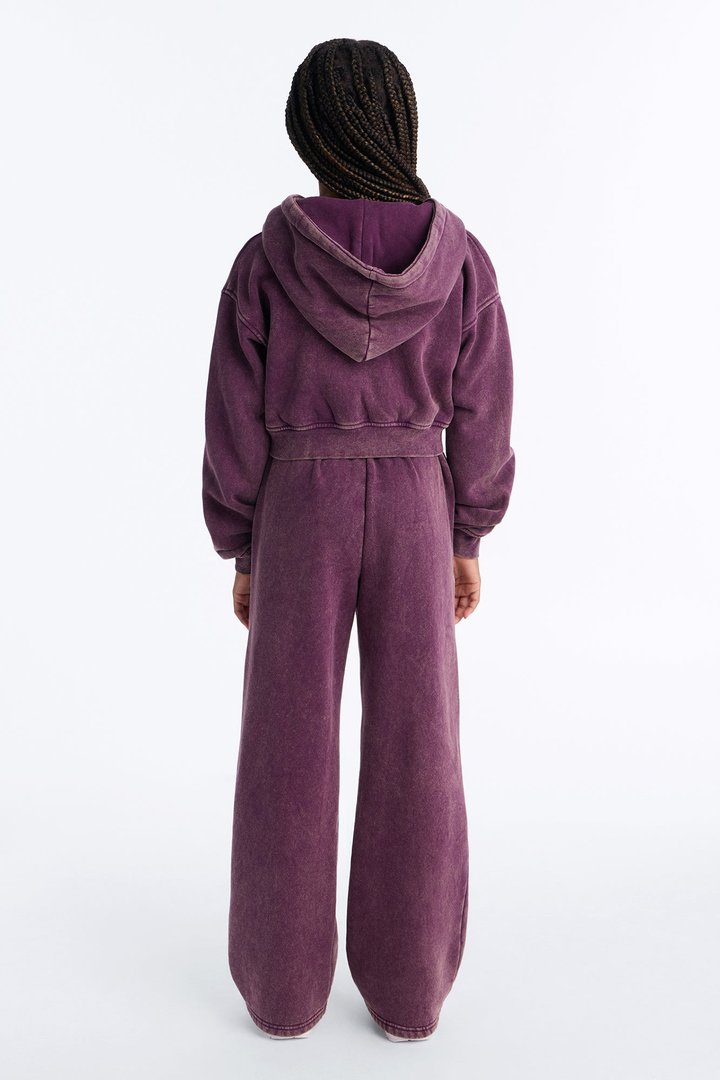 Mini Norah Washed Pant Set - Plum