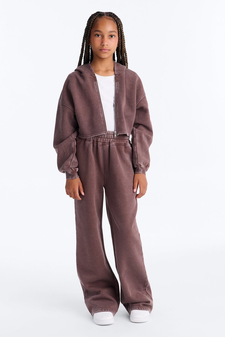 Mini On The Go Fleece Pant Set II - Chocolate