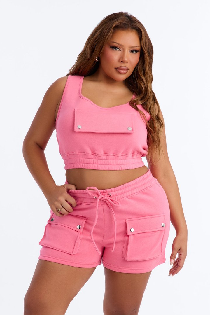 Put It In Your Pocket Fleece Top - Pink