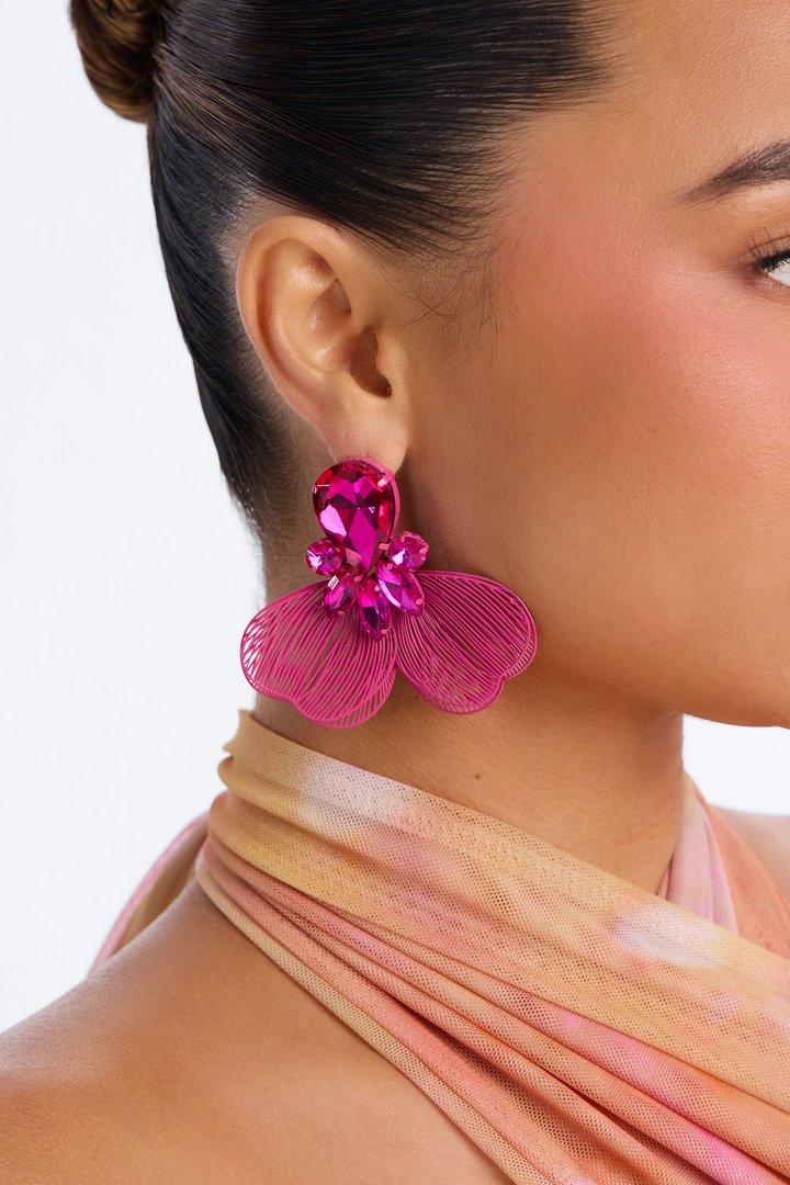 Sparked Moments Drop Earrings - Pink
