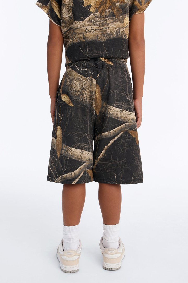 Mini Real Tree Shadow Los Angeles Rhinestone Sweatshort - Camouflage