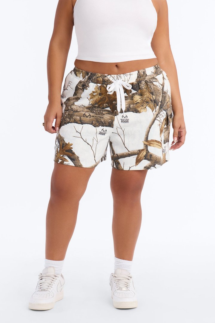 Realtree Fleece Cargo Short - White/combo