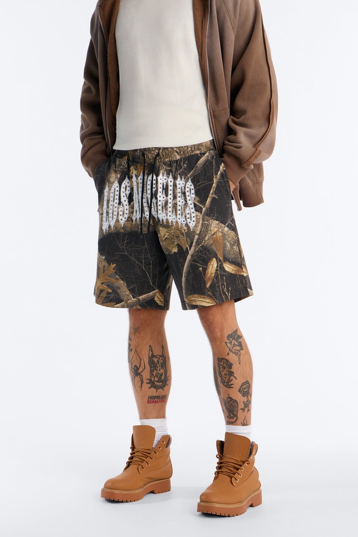 Real Tree Shadow Los Angeles Rhinestone Sweatshort - Camouflage