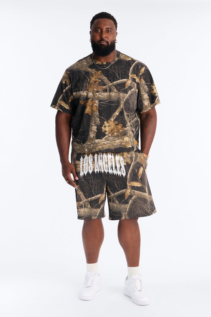 Real Tree Shadow Los Angeles Rhinestone Sweatshort - Camouflage