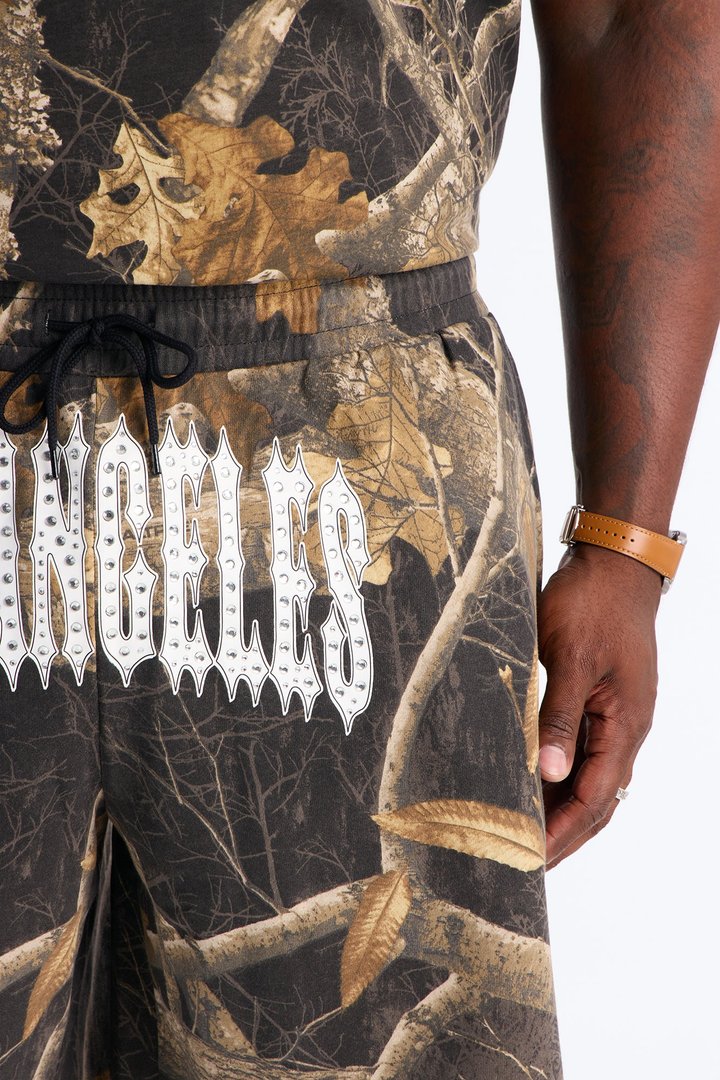 Real Tree Shadow Los Angeles Rhinestone Sweatshort - Camouflage