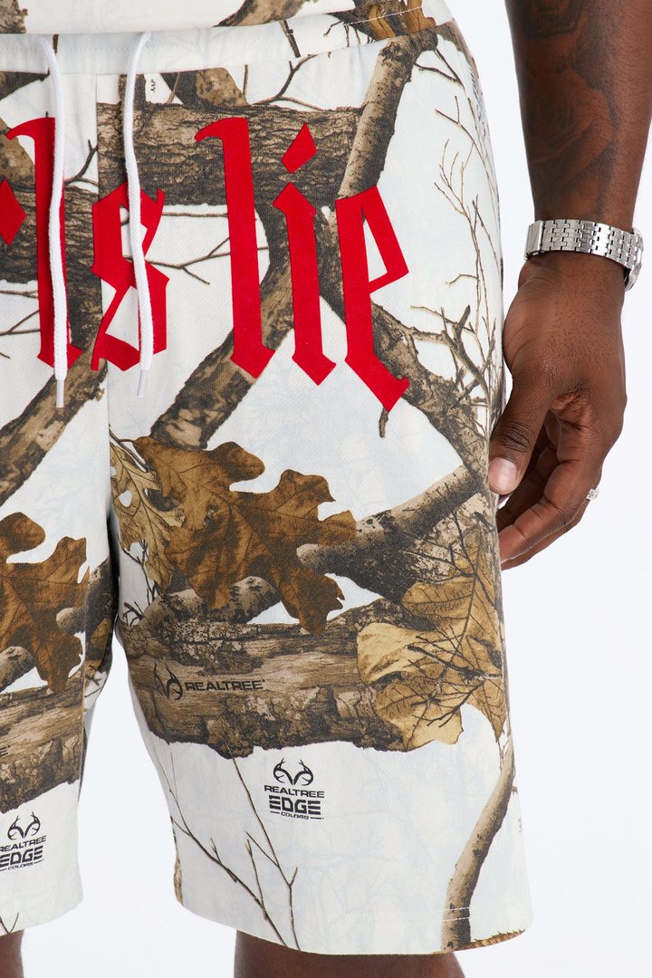 Real Tree Snow Girls Lie Flock Sweatshort - Camouflage