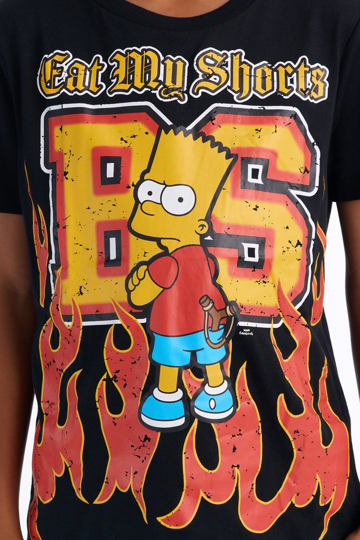 Mini Bart Simpson Eat My Shorts Short Set - Black