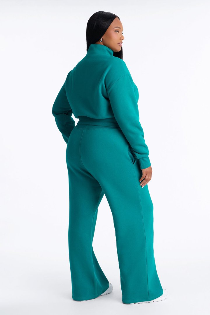 Chill In Style Quarter Zip Pant Set - Teal