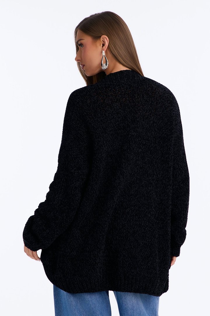 Kelly Oversized Long Sleeve Cardigan - Black