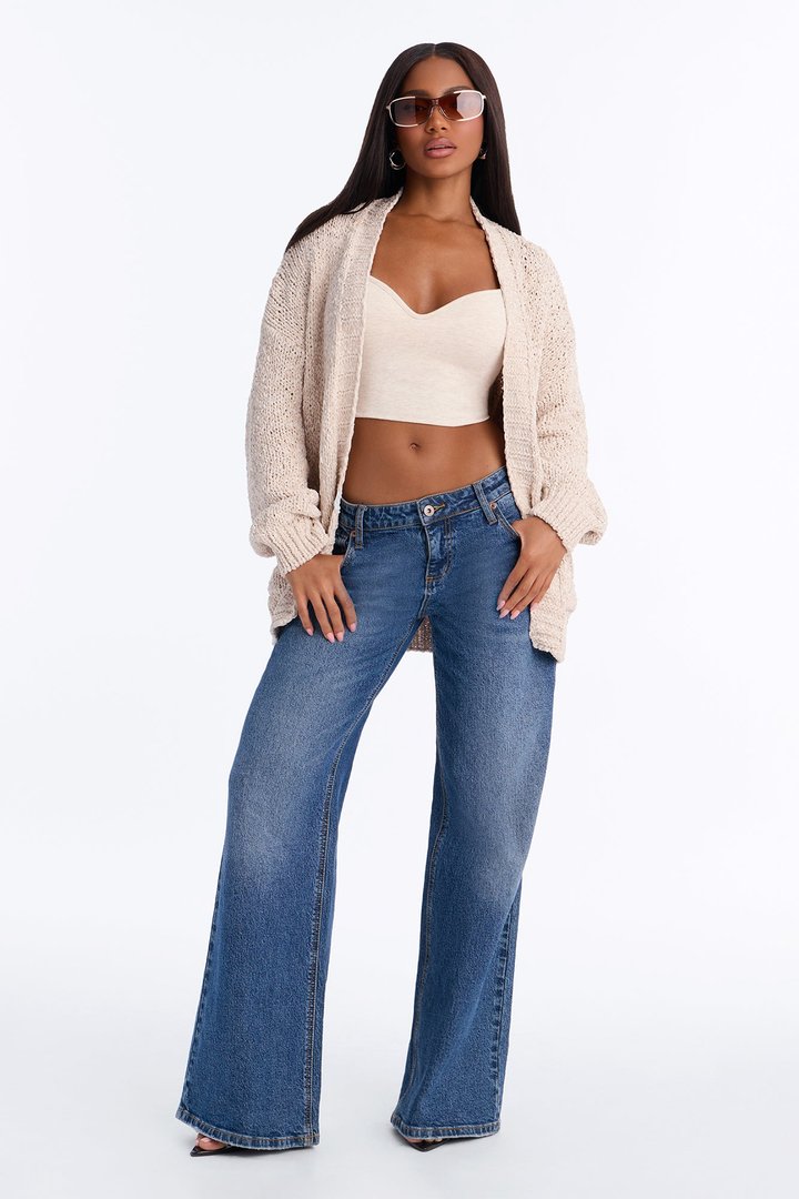 Kelly Oversized Long Sleeve Cardigan - Cream