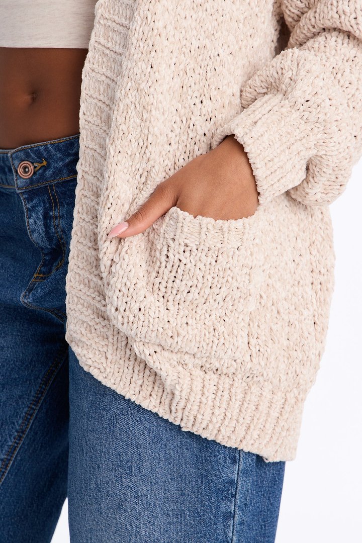 Kelly Oversized Long Sleeve Cardigan - Cream