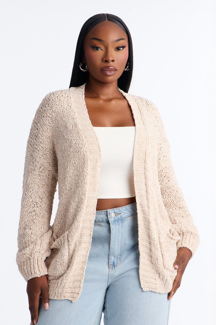 Kelly Oversized Long Sleeve Cardigan - Cream