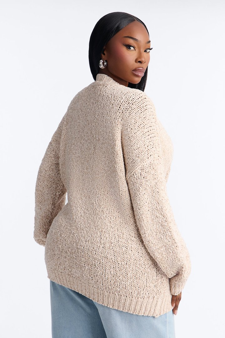 Kelly Oversized Long Sleeve Cardigan - Cream