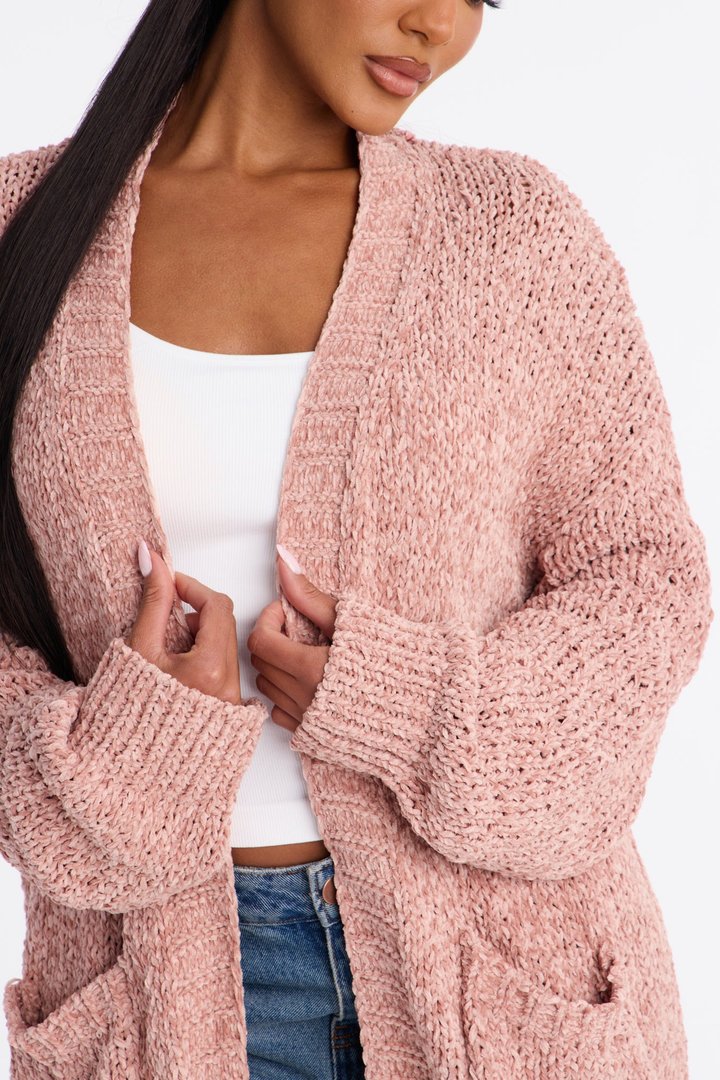 Kelly Oversized Long Sleeve Cardigan - Light Pink
