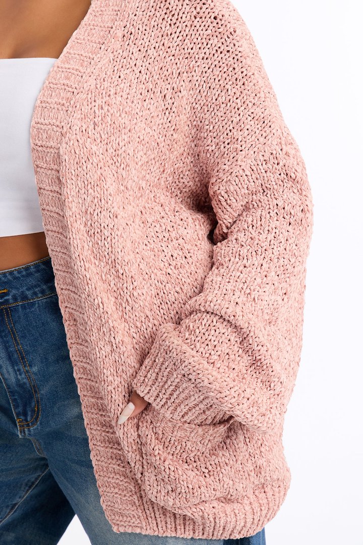 Kelly Oversized Long Sleeve Cardigan - Light Pink