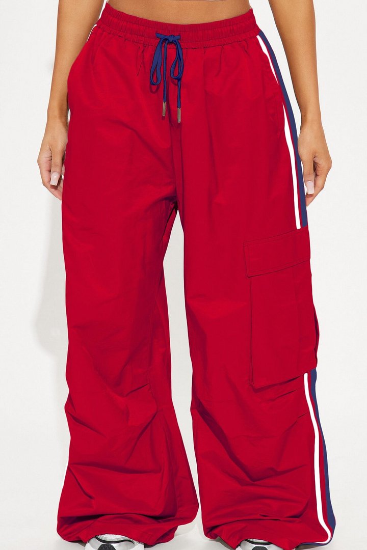 What She Said Windbreaker Track Pant - Red