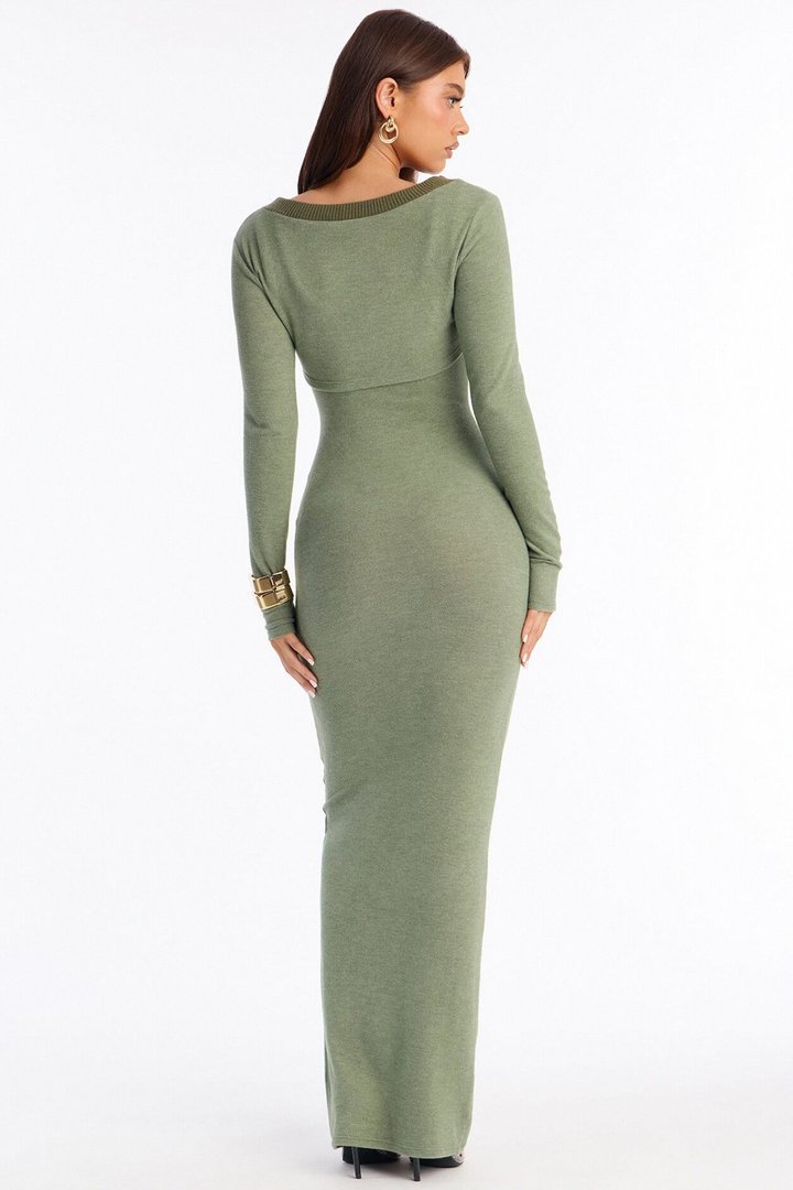 Literally No Maxi Dress Set - Olive