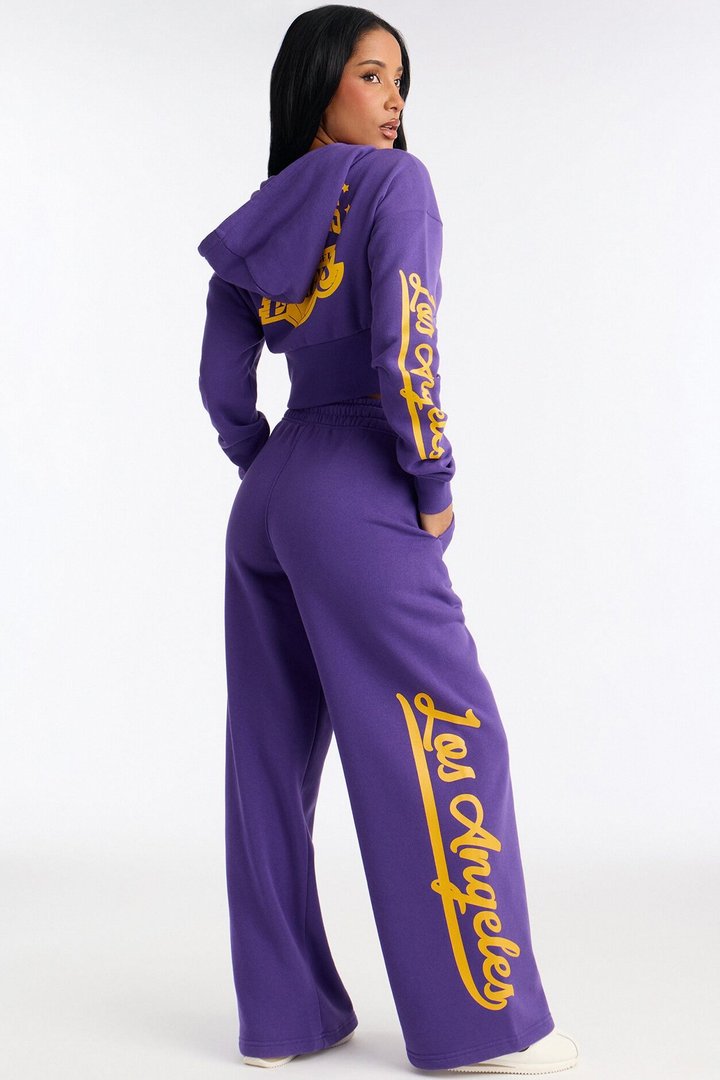 NBA LA Lakers Fleece Wide Leg Pants - Purple
