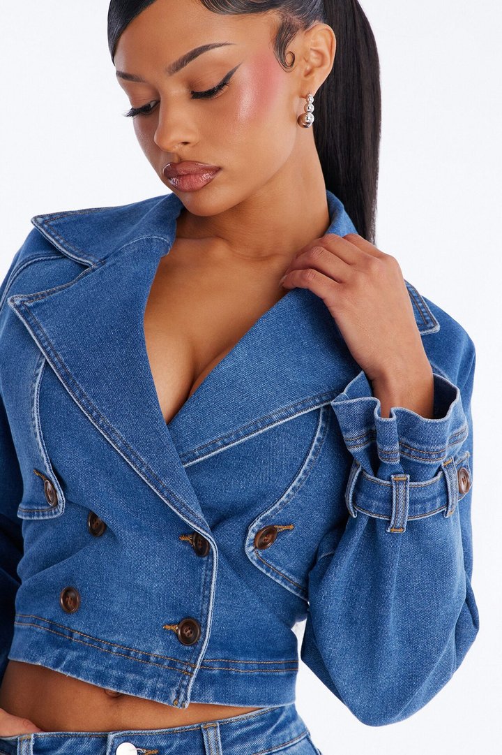 Diva Days Denim Pant Set - Medium Wash