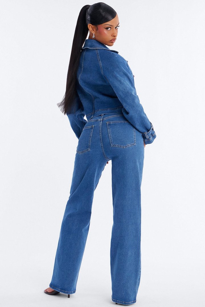 Diva Days Denim Pant Set - Medium Wash