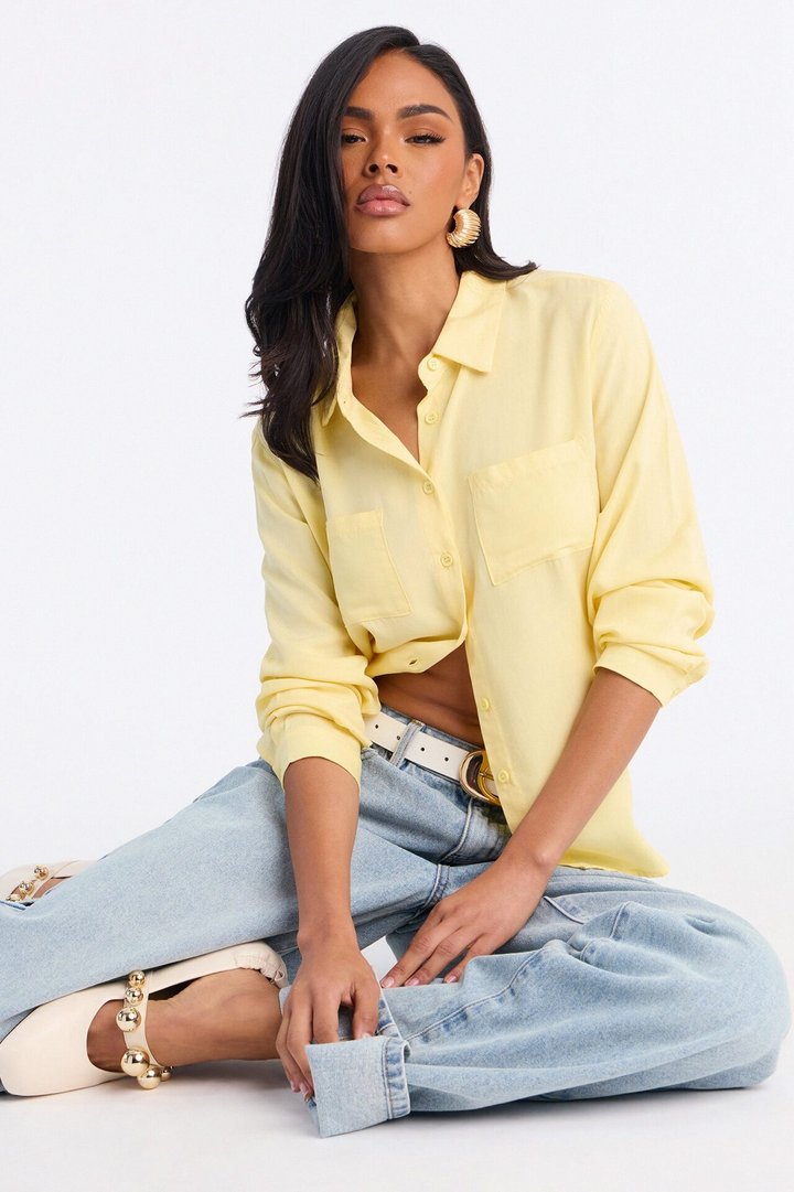 Aurora Woven Top - Butter Yellow